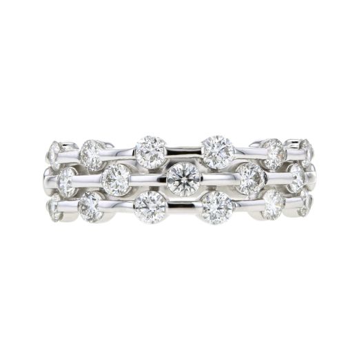 Three row diamond band
