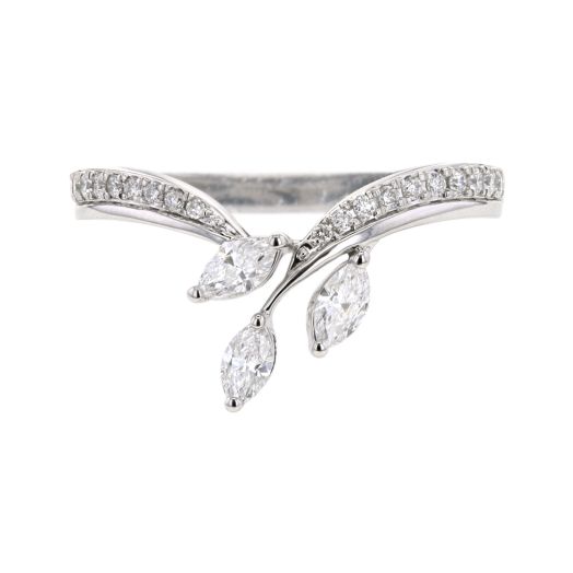 Marquise leaf diamond band