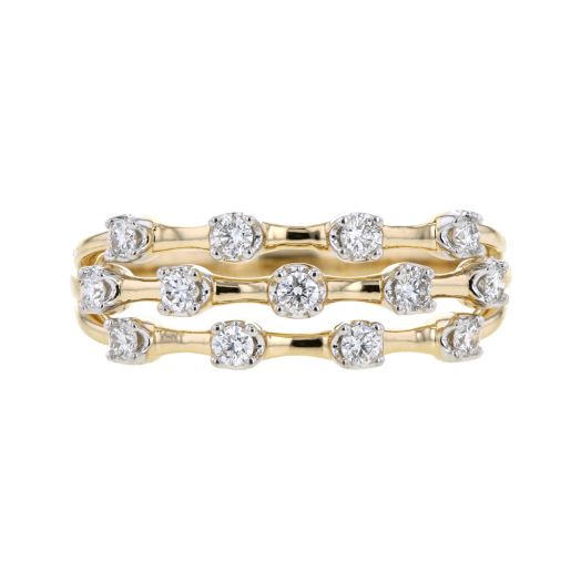 Three row diamond band