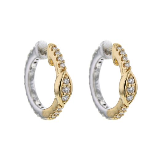 Diamond huggie hoop earrings