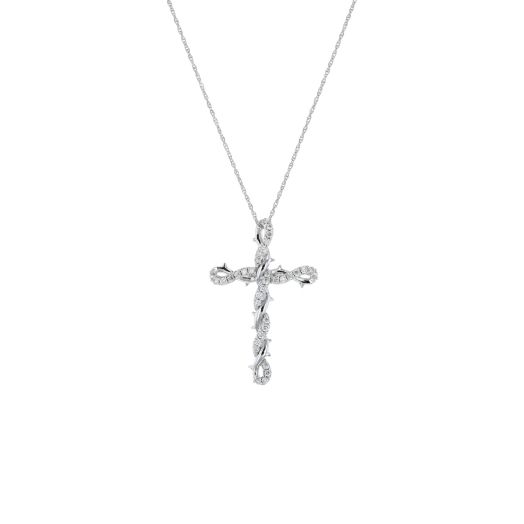 Diamond cross pendant necklace