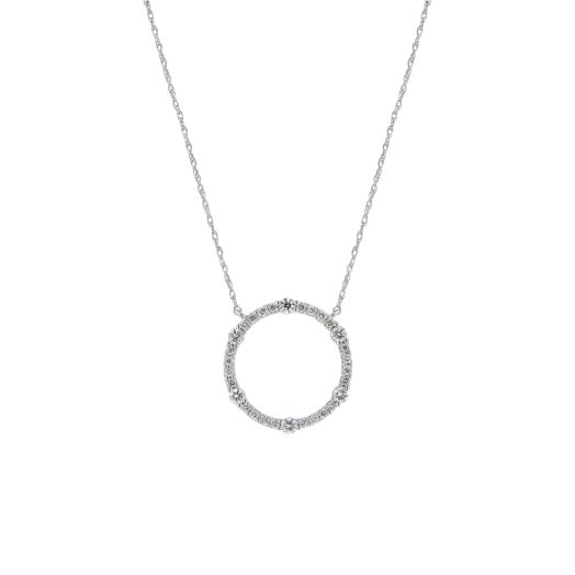 Diamond circle pendant necklace