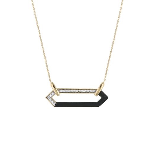 Black enamel and diamond necklace