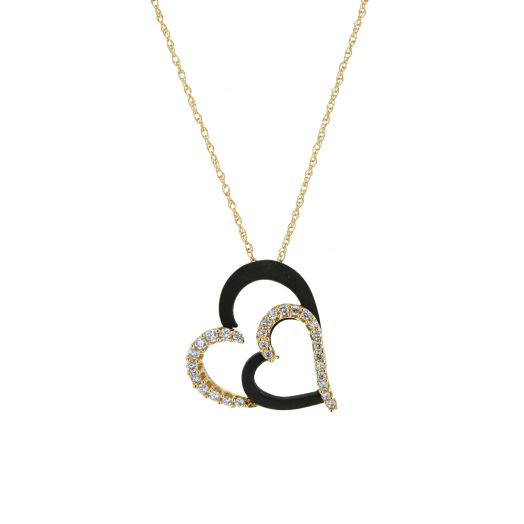 Double heart pendant necklace