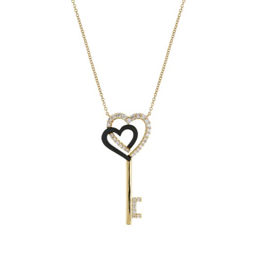Diamond key necklace