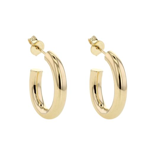 Yellow gold hoop earrings