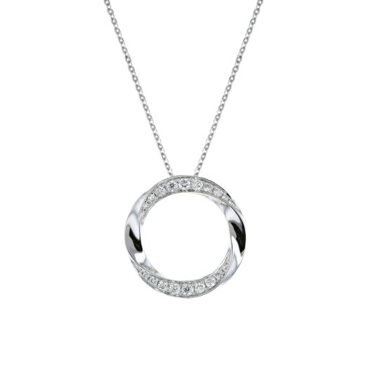 Diamond circle pendant necklace