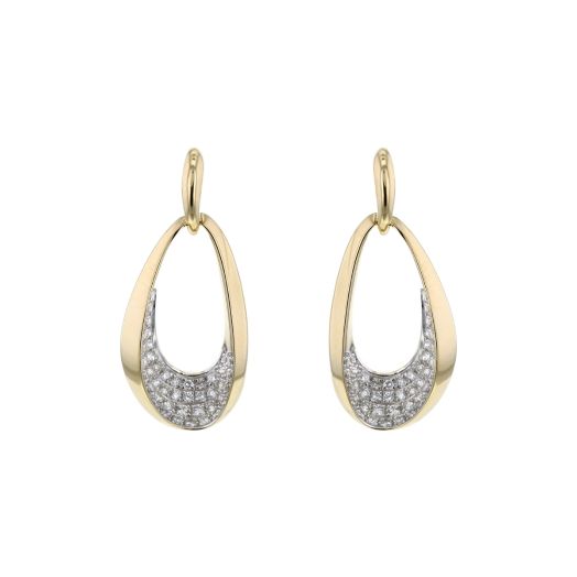 Yellow gold teardrop diamond earrings