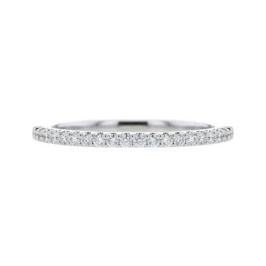 Scallop thin diamond band crafted in white gold