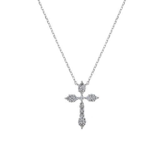 Diamond cross pendant necklace