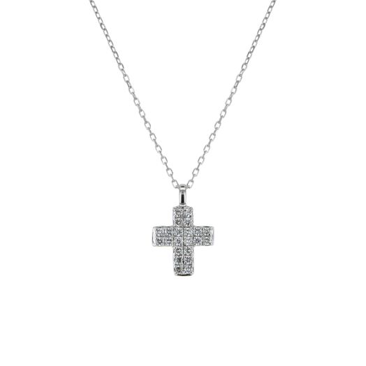 Diamond cross pendant necklace