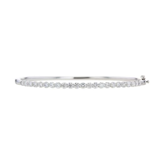 white gold bangle accented with white diamond rounds