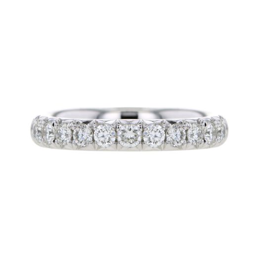 Diamond half eternity band crafted in platinum