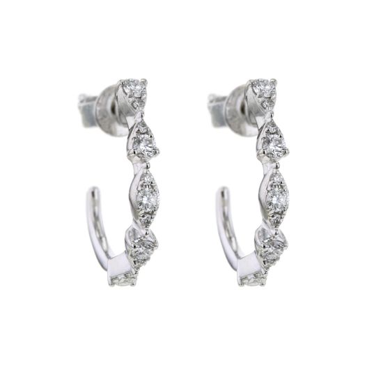 Diamond hoop earrings in white gold