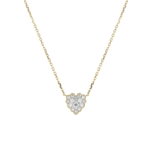 Multi-diamond heart shaped pendant necklace