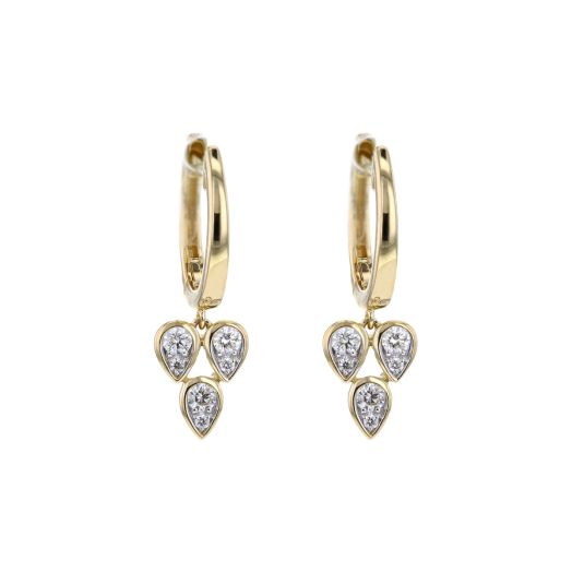 Yellow gold diamond drop earrings