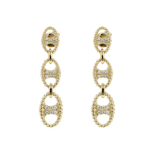 Diamond link drop earrings