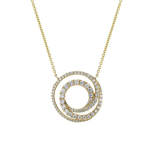 Swirl diamond pendant necklace