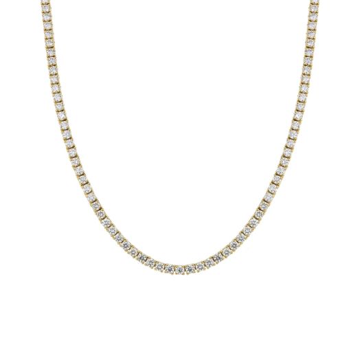 Yellow gold diamond tennis necklace