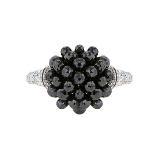 Black diamond cluster ring