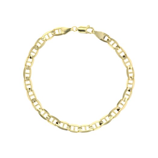 yellow gold bracelet with anchor link chain