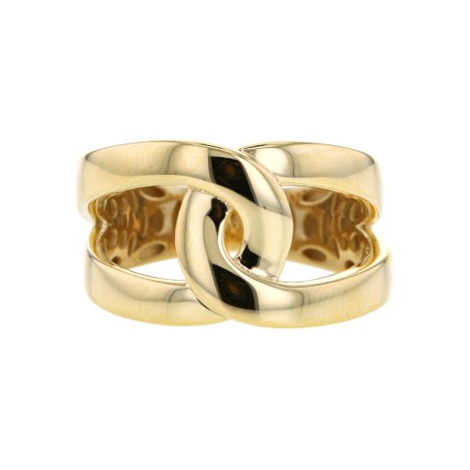 yellow gold interlocking ring
