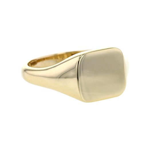 yellow gold square signet ring