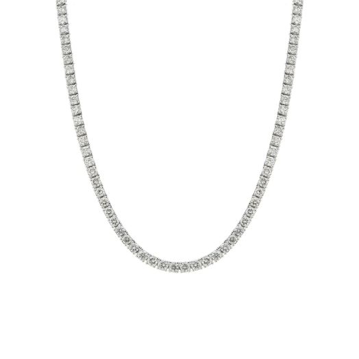 white gold necklace lined with white diamond rounds
