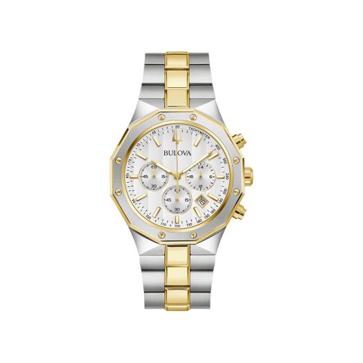 two tone watch with white dial