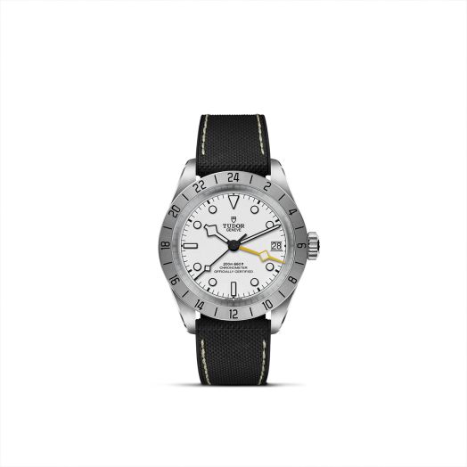 TUDOR Black Bay Pro, 39MM White Dial, Hybrid Rubber and Leather Strap