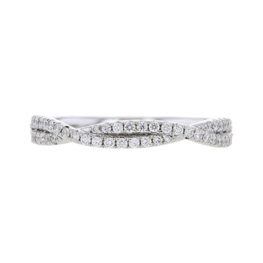 white gold diamond lined two-row twist band