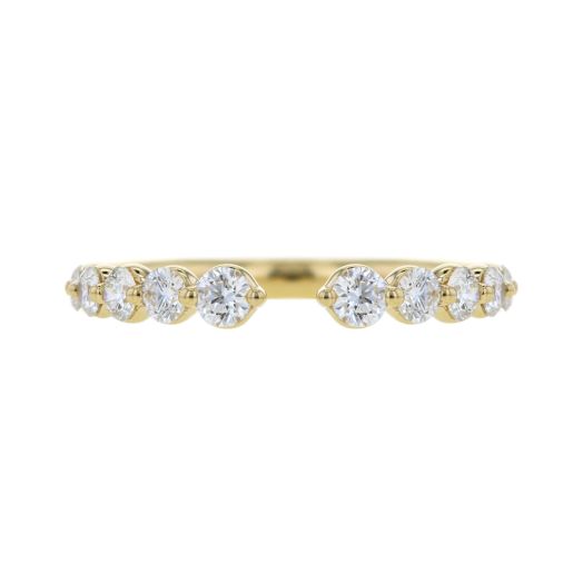 yellow gold band with graduated diamond rounds and open center