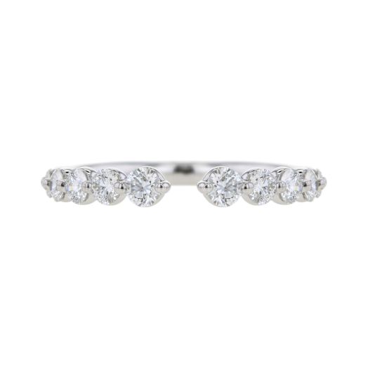 white gold band with graduated diamond rounds and open center