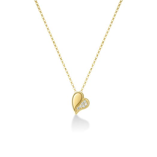 Delicate 18K yellow‑gold Amorino flower pendant on slender chain, petals set with sparkling diamonds