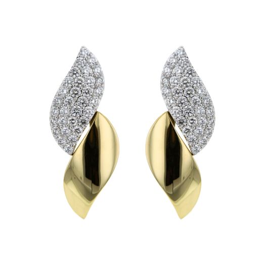 yellow gold and diamond earrings