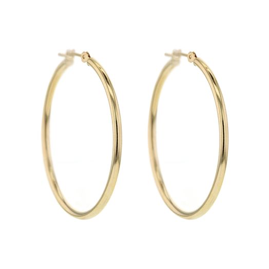 Slim yellow gold hoop earrings
