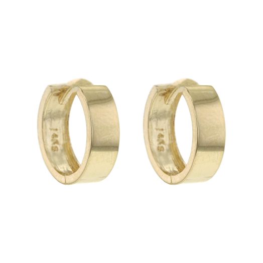 Yellow gold huggie hoop earrings