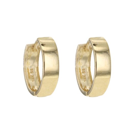 Yellow gold huggie hoop earrings