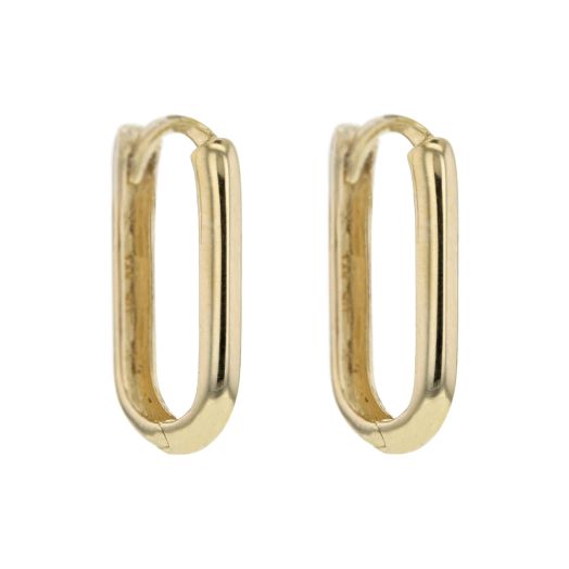 yellow gold oval hoop earrings
