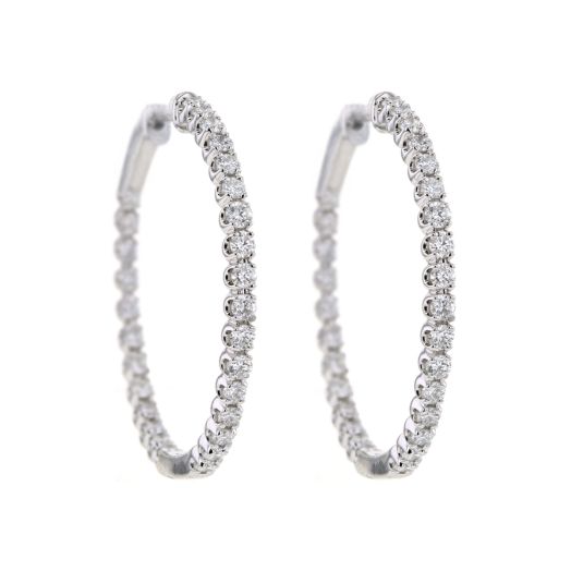 Inside out diamond hoop earrings
