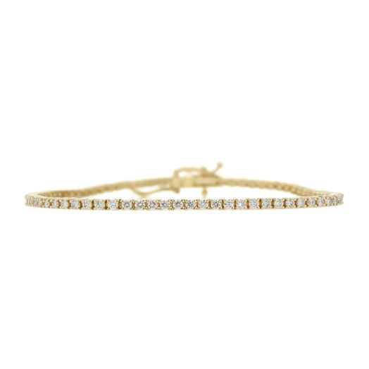 yellow gold bracelet lined with white diamond rounds