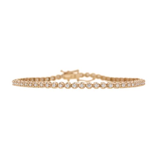 rose gold bracelet lined with petite diamond rounds