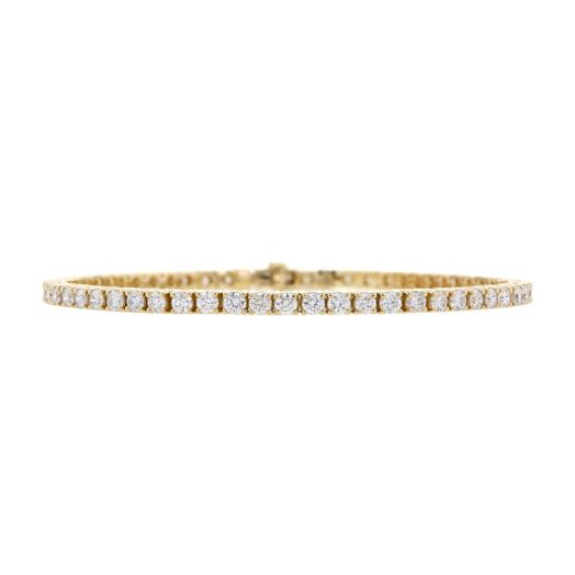 yellow gold bracelet lined with white diamond rounds