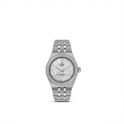 tudor watch with mother of pearl dial