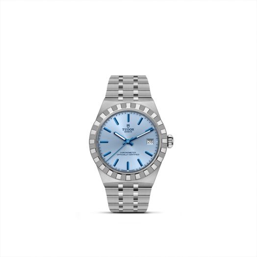 tudor watch with light blue dial