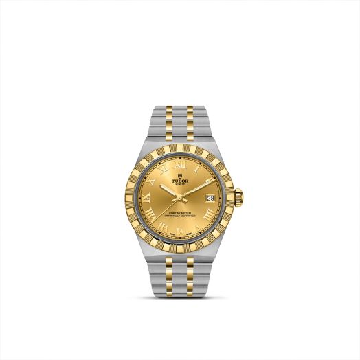 tudor two tone watch with champagne dial