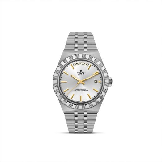 tudor watch with silver dial