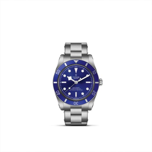 tudor watch with blue dial and bezel
