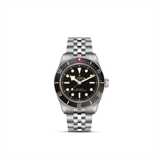 tudor watch with black dial and black bezel