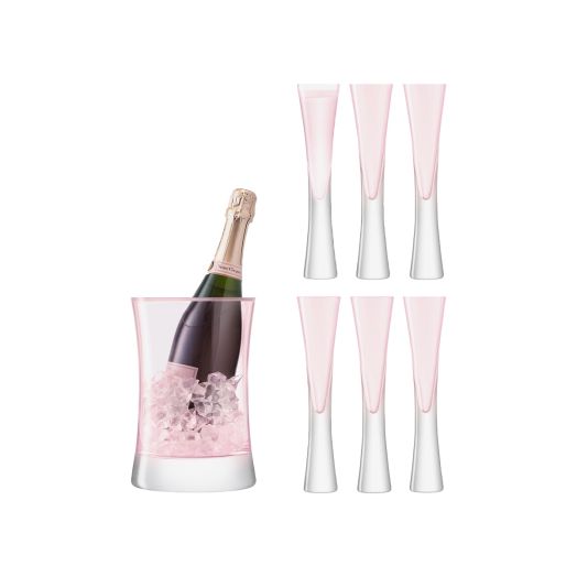 pink bucket and champagne glass set